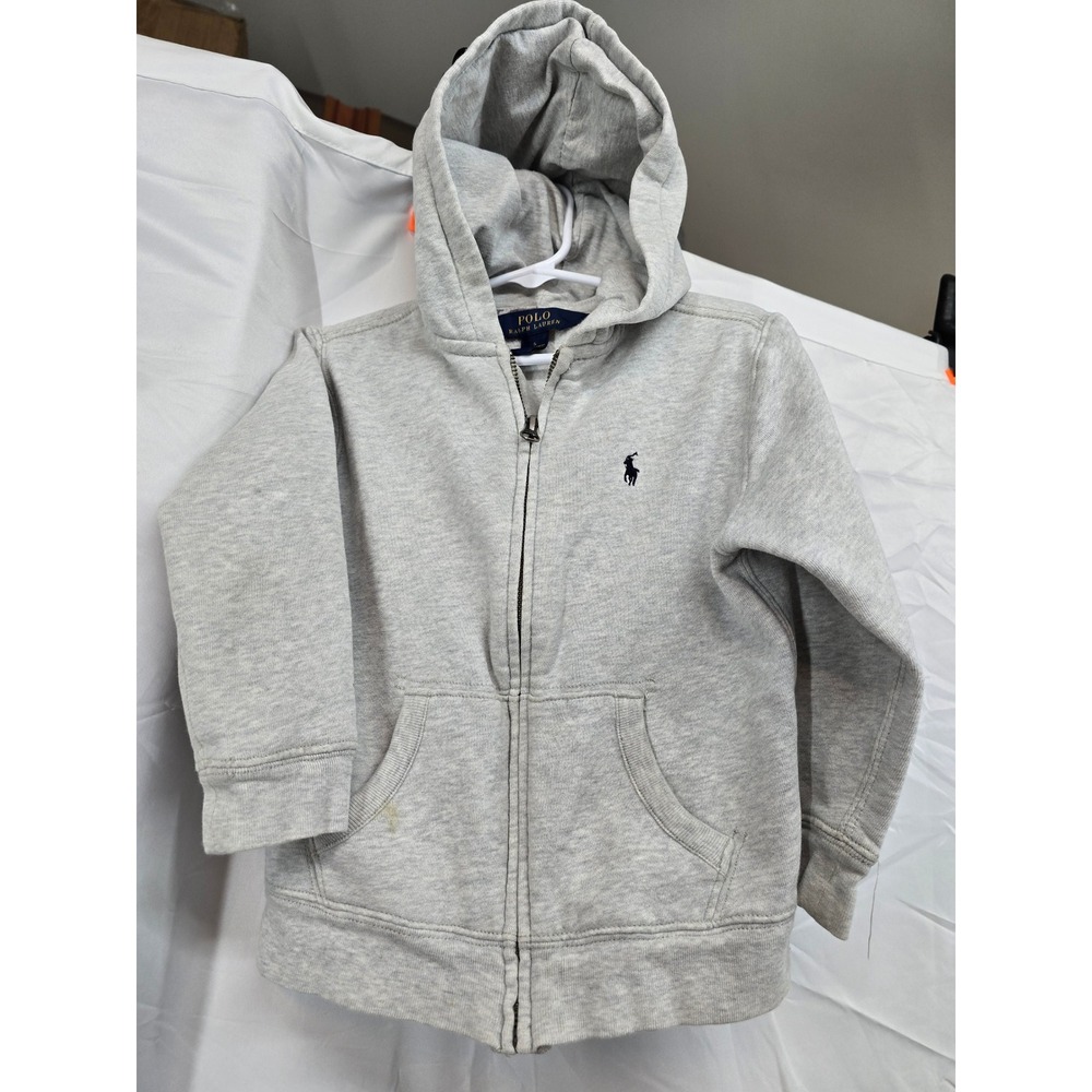Polo Ralph Lauren Kids Gray Zip Up‎ Hoodie Pony Logo Size 5